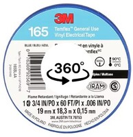 GRAY 3M TEMFLEX VINYL ELECTRICAL TAPE 165, 3/4 IN X 60 FT (19 MM X 18 M), 6 MIL