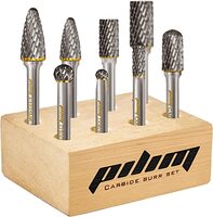 TUNGSTEN CARBIDE BURR SET 1/4&quot; SHANK 8PC DOUBLE CUT ROTARY CUTTING BURRS DIE GRINDER BITS FOR STEEL