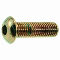 5/16-18 X 1-1/2 BUTTON SOCKET HEAD CAP SCREW ZINC YELLOW BAKE