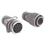 CONNECTOR PLUG, 4 PIN MALE, SILV SLDR CUP AMPHENOL, WITH STRAIN RELIEF