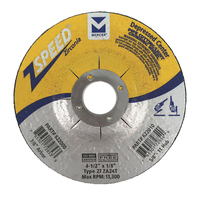 4-1/2&quot; X 1/8&quot; 7/8 ARBOR TYPE 27 ZA24T DEPRESSED CENTER CUTTING/GRINDING WHEEL MAX RPM:13300