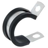 3/8 IN DIA. MEDIUM DUTY CLAMP, EPDM RUBBER CUSHION, WITH 0.281 HOLE DIA IN HOT-DIPPED GAL