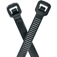 11&quot; 50LB TENSILE UV RESISTANT BLACK NYLON 6.6 POWER PHASE LOCKING CABLE TIE