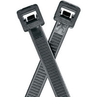 12&quot; 50LB TENSILE UV RESISTANT BLACK NYLON 6.6 POWER PHASE&#174; RELEASABLE CABLE TIE