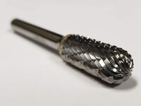 7/16&quot; X 1&quot; X 1/4&quot; SHANK CARBIDE BURR CYLINDER SHAPE DOUBLE CUT FOR STEEL SC-4