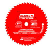 DIABLO D0748CF STEEL DEMON 7 1/4 INCH 48 TEETH METAL AND STAINLESS STEEL CUTTING SAW BLADE CERMET II