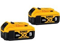 DEWALT 20V MAX XR BATTERY, 5 AH, 2-PACK (DCB205-2)