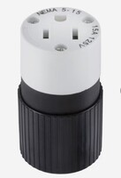 HUBBELL 15-AMP 125-VOLT BLACK/WHITE 3-WIRE GROUNDING CONNECTOR FEMALE
