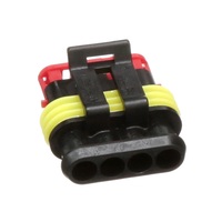 AMP SUPERSEAL 1.5 SERIES 6MM PITCH 4 WAY 1 ROW MALE STRAIGHT PCB HOUSING