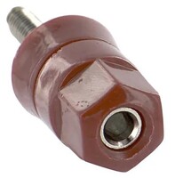 30A, 1000 VAC, BINDING POST, STANDARD HEX HEAD, BRASS PER ASTM-B16, NYLON, RED