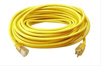 12/3 50-FOOT SJTW YELLOW HEAVY DUTY LIGHTED PLUG EXTENSION CORD