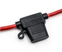 14 GA MINIMIZE BLADE FUSE HOLDER (BLACK HOLDER WITH RED 14GA WIRE)