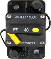40 AMP CIRCUIT BREAKER WATERPROOF 12V- 48V DC (40A). MEETS S.A.E. J1625, J1171, UL1500