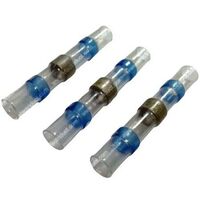 16-14AWG HEAT SHRINK SOLDER SLEEVE CRIMPLESS BUTT CONN.- BLUE
