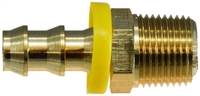 1/2 PUSH ON HOSE BARB X 3/8 MIP ADAPTER BRASS