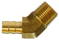 5/8 X 3/8 HOSE BARB X MIP 45 ELBOW BRASS