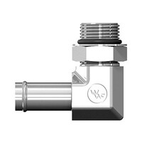 90* ELBOW, 5/8&#39;&#39; HOSE BARB X 1/2&#39;&#39; (#8) MALE ORB, STEEL