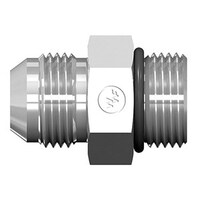 STRAIGHT 1/2&#39;&#39; (#8) MALE JIC 37 FLARE X 3/8&#39;&#39; (#6) MALE ORB, STEEL..