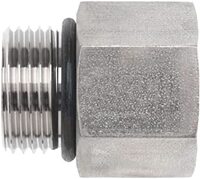 STRAIGHT REDUCER - 1/2&#39;&#39; (#8) FEMALE ORB X 3/8&#39;&#39; (#6) MALE ORB, STEEL