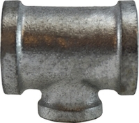 LOW-PRESSURE PIPE FITTING, IRON, INLINE TEE REDUCER, 1-1/2 X 1 NPT FEMALE