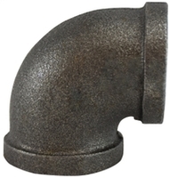 LOW-PRESSURE PIPE FITTING, IRON, 90 DEGREE ELBOW CONNECTOR, 1-1/2 NPT FEMALE
