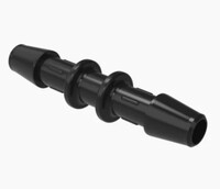 3/16 BARBED STRAIGHT COUPLER BLACK NYLON