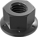 1/4-20 HIGH-STRENGTH STEEL DISTORTED-THREAD FLANGE LOCKNUT, BLACK-OXIDE