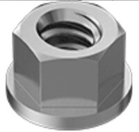 DISTORTED-THREAD FLANGE LOCKNUT, 18-8 STAINLESS STEEL, 10-32 THREAD SIZE