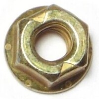 HIGH-STRENGTH STEEL DISTORTED-THREAD FLANGE LOCKNUT, ZINC YELLOW-CHROMATE PLATED, 1/4&quot;-20 THREAD SIZ