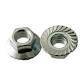 #10-24 REGULAR HEX FLANGE NUTS SERRATED COARSE CASE HARDENED ZINC CR+3