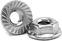 1/4-28 HEX FLANGE NUT Z/P SERRATED