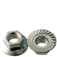 1/2&quot;-20 REGULAR HEX FLANGE NUTS SERRATED FINE CASE HARDENED ZINC CR+3 (BULK QTY: 800PCS PKG QTY:100)