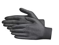 BLACK NITRILE TEXTURED 6 MIL POWERED FREE DISPOSABLE GLOVESX-LARGE