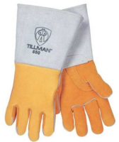 LARGE PREMIUM GRADE TOP GRAIN ELKSKIN LEATHER WELDER&#39;S GLOVE W/COTTON/FOAM LINING AND GAUNTLET CUFF