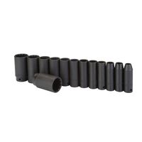 1/2IN DRIVE METRIC IMPACT DEEP SOCKET SET, 13 PIECES