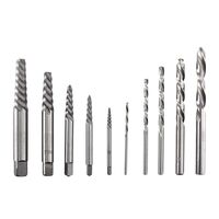 SCREW EXTRACTOR AND LEFT-HAND DRILL BIT COMBO SET, 10 PIECE
