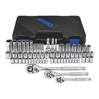 1/4 IN., 3/8 IN., 1/2 IN. DRIVE SAE &amp; METRIC HI-VIS SOCKET SET, 66 PIECE