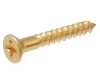 BRASS FLAT HEAD SLOTTED WOOD SCREWS #6 X 1/2&quot; |  - 100 PC