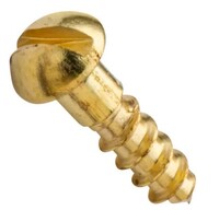 BRASS ROUND HEAD SLOTTED WOOD SCREWS #8 X 1/2&quot;
