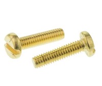 BRASS OVAL HEAD SLOTTED WOOD SCREWS #6 X 1&quot;