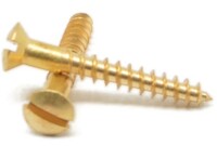 BRASS OVAL HEAD SLOTTED WOOD SCREWS #8 X 3/4&quot;