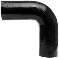 1&quot; ID 4&quot; 4-PLY BLACK SILICONE 90 DEGREE ELBOW COUPLER HOSE