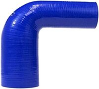 1&quot; TO 3/4&quot; ID, SILICONE 90 DEGREE ELBOW REDUCER HOSE, HIGH TEMP 4-PLY REINFORCED (25MM - 45MM) BLUE