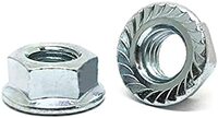 8-32 HEX FLANGE NUTS SERRATED COARSE CASE HARDENED ZINC CR+3