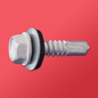 10 X 3/4 HEX WASHER HEAD SELF DRILL SCREWS W/ BONDED WASHER 5/16&quot; DRIVE, #2 DRILL POINT