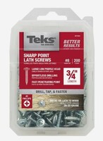 8 X 3/4 PHILLIPS TRUSS HEAD TEK SHARP POINT K-LATH SCREW ZINC