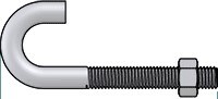1/2&quot;-13 X 6&quot;J-BOLTS W/ NUTS, ZINC PLATED STEEL