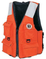 MUSTANG SURVIVAL 4-POCKET FLOTATION VEST, XL, ORANGE