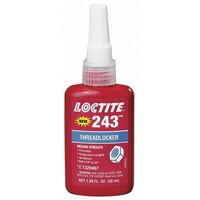 LOCTITE 243 MEDIUM-STRENGTH PRIMERLESS THREADLOCKER, 50 ML, 1/4 IN TO 3/4 IN DIA, BLUE