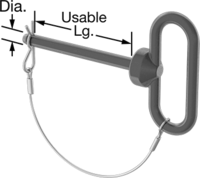 1/2&quot; X 5 3/4&quot; HITCH PIN WITH LANYARD STEEL